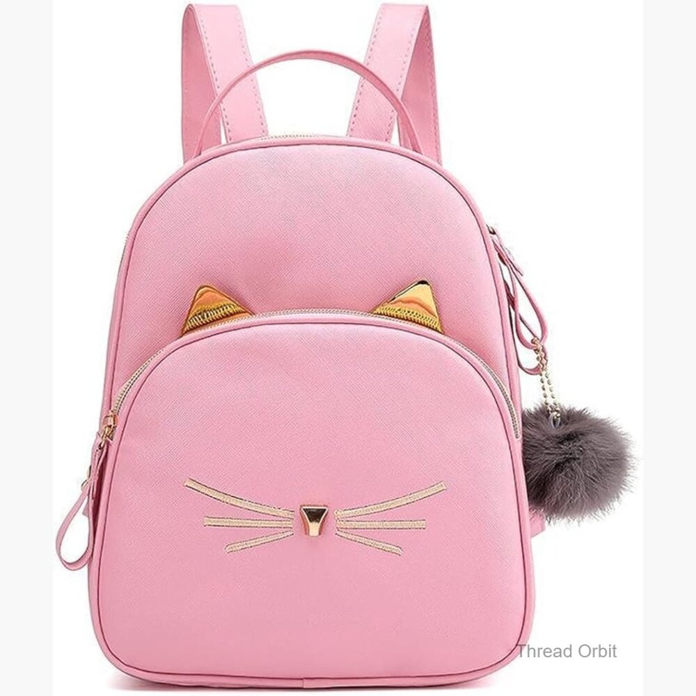 Mini Cat Backpack Purse Water-Resistant Polyester Adjustable Strap